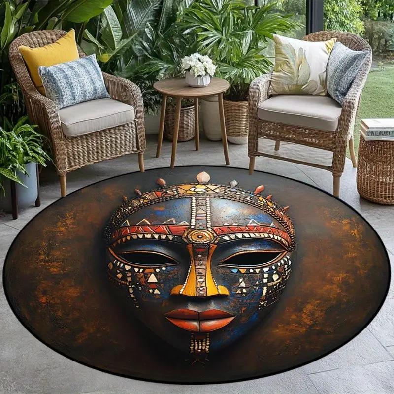 Golden Beach and Sun Round Carpet Soft Anti Slip and Wear-resistant Used As A Round Mat for Living Rooms Very Beautiful Fashion