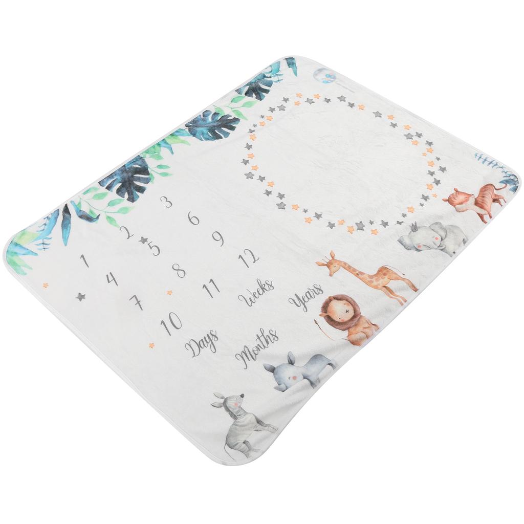 Pătură Lunară pentru Bebeluși, Pătură Fundal pentru Fotografie Bebeluși, Recuzită, Frunză de Bananier, Animal