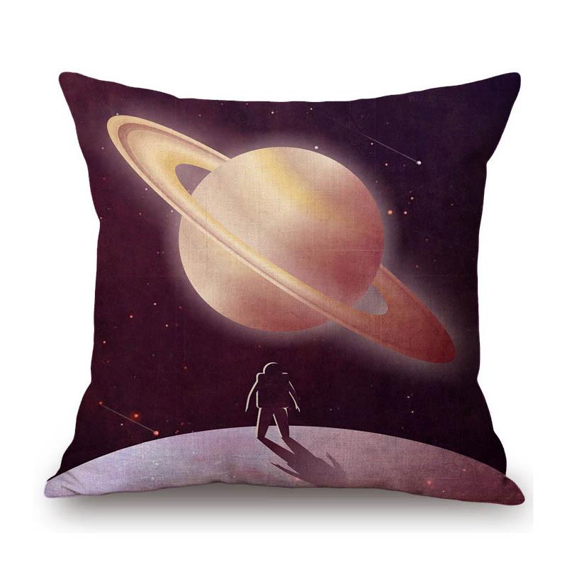 Universe Galaxy Planets Mars Venus Jupiter Astronaut Print Sofa Throw Pillow Cover Restaurant Bookstore Decoration Cushion Cover