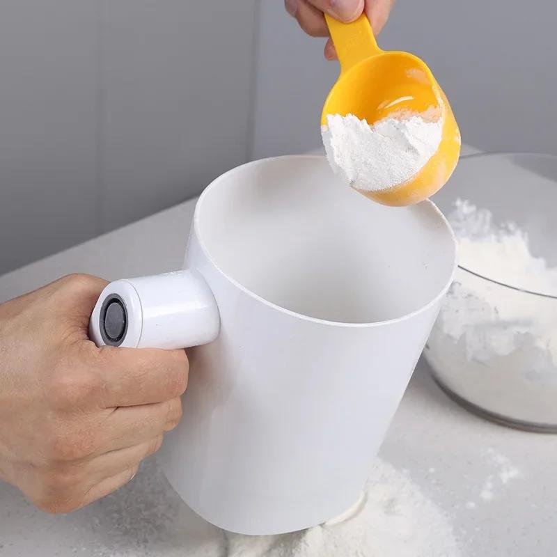 Stainless Steel Inner Core Hand - Held Electric Powder Sieve, Powder Filter, Sugar Sieve, Baking Tool, Kitchen Tools