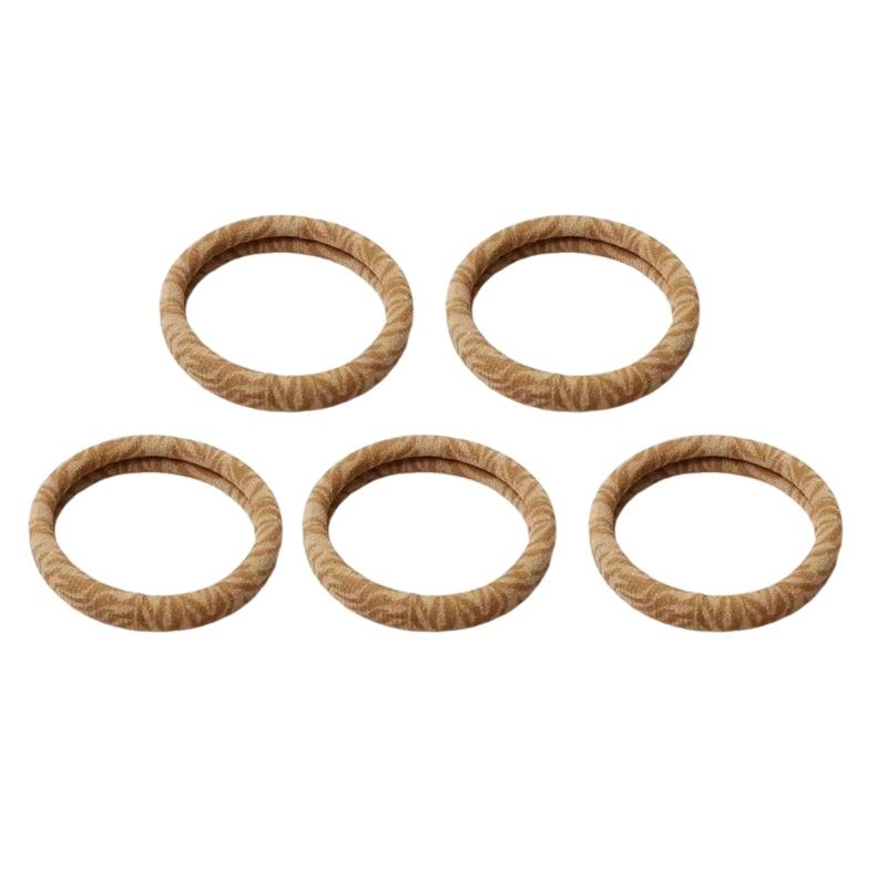 Pack of 5pcs High Elasticity Leopard Print Hair Ties Gentle Nonslip Fabric Hair Bands For Women Girls Daily Styling