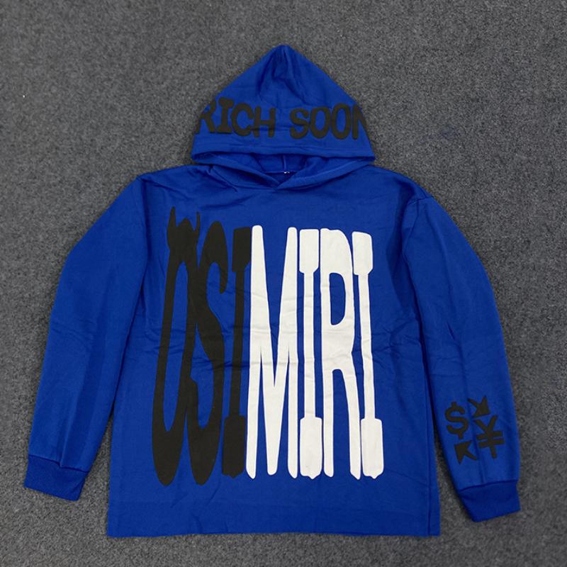 Europäisches und amerikanisches Y2K-Sweatshirt mit dunklem Kapuzenpullover mit Schaumstoffbuchstaben