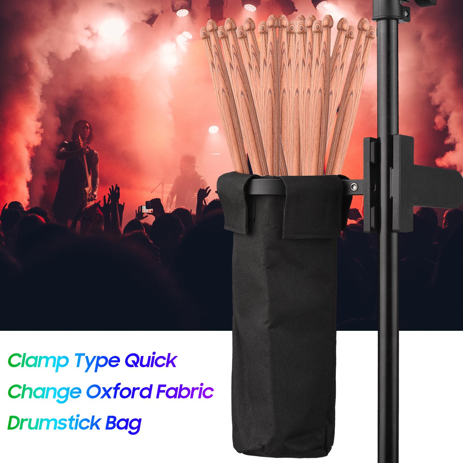 

Держатель для барабанных палочек Ткань Оксфорд Сумка для барабанных палочек Контейнер для барабанных палочек Сумка Зажим Клипса Держатель для палочек для тарелки барабана Музыка чёрный