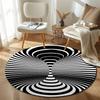 Artistic Round Floral Multicolor Rug Pad, Non-Slip Floor Mat for Bathroom