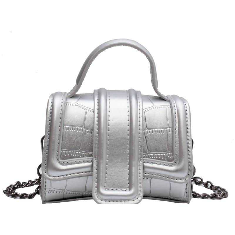 Temperament fashionable high sense stone pattern mini portable small square bag foreign style versatile chain messenger bag