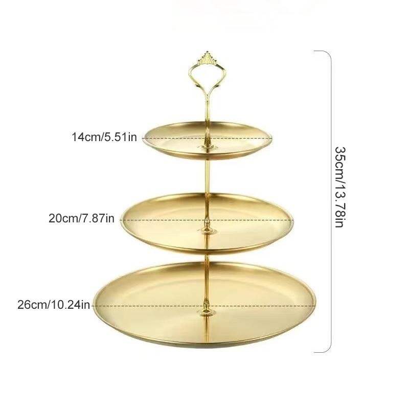 2/3Layer Stainless Steel Cake Tray, Cake, Snack Plate, Birthday, Wedding Party Dessert Stand, Table Dessert Display Stand