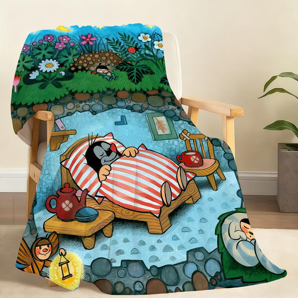 

Cute The Little Mole art Kawaii Blanket Soft Throw Blanket for Home Bedroom Bed Sofa Picnic Travel Office RestCover Blanket Gift 150x200cm