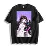 Demon Slayer Tanjiro Kamado T-shirt - Gescheurd Effect Vuurgod Portret Unisex T-shirt