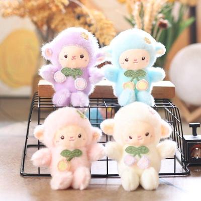 Cute Fluffy Plush Lamb Dolls Soft Fur Cherry Decor For Bag Pendant Keychain Kids Birthday Gifts Home Decor