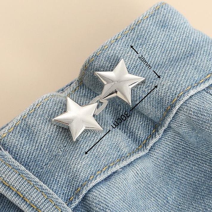 Pentagram Adjustable Waist Button for Pants Detachable Button Perfect Fit Jeans Buckle Waist Tightener Clothing Accessories