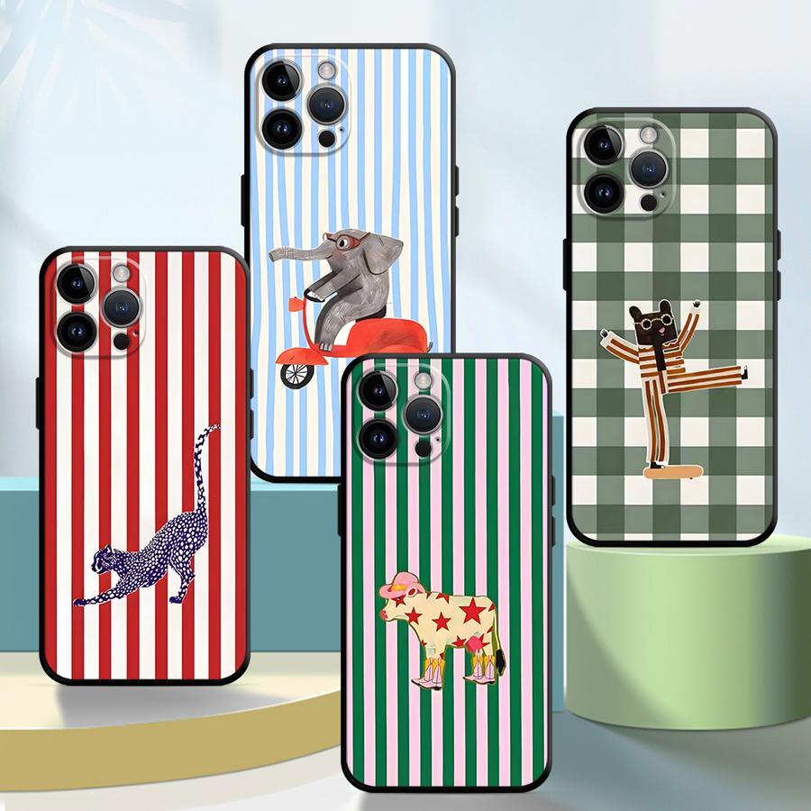 Phone Case for Apple iPhone 17 Pro Max Air 13 11 17e 14 XR XS MAX 15 Pro 7 8 16 12 Funda Phone Cover Creative Cartoon Animals