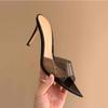 New Style Summer Women's High-heeled Sandals Transparent High-heeled Slippers Stiletto Pointed Toe Slip-on High-heeled Sandals