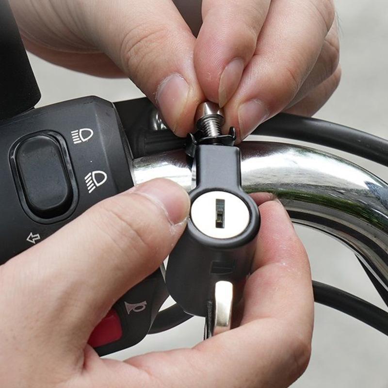 Universal Motorcycle Helmet Lock Anti-theft Padlock 22-26mm Handlebar Mount Electric Motorbike Security Metal Lock with Keys Set
