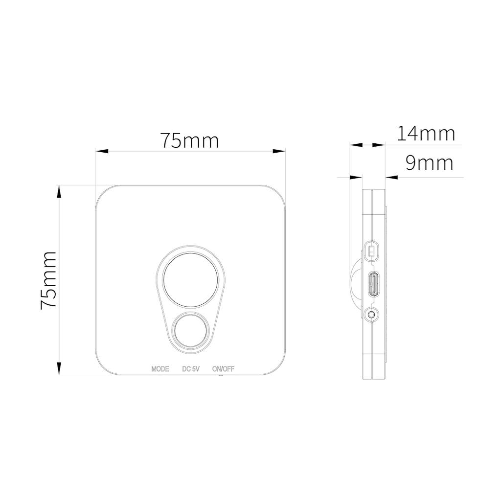 Lampka Podszafkowa / Schodowa Biała Kwadratowa Czujnik Ruchu Akumulator Usb-C Zmienna Barwa Led 0.5W Stanley Eko-Light