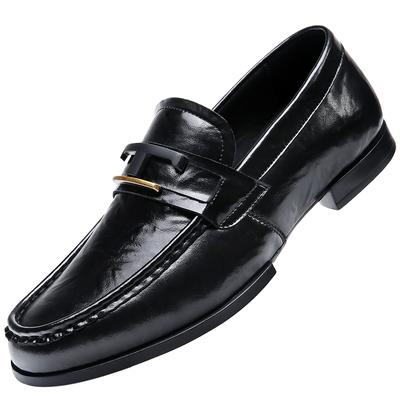 Modische Herren-Loafer mit runder Spitze Bequeme flache Sohle rutschfest Täglich lässig Business Outdoor Gehen Herrenschuhe Gentleman-Schuhe