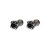 Hip Hop Men Titanium Steel Non-Fall Stud Earrings Retro Black Zircon Crystal Earrings Fashion Women Jewelry Accessories