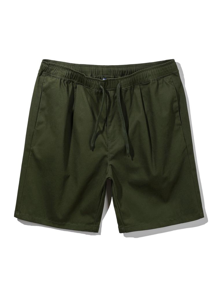 ALVINCLO One-Pleat Wide Cotton Half Pants Dlx1320 (5 Colors)