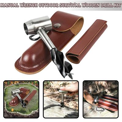 Outdoor-Survival-Werkzeug, manueller Handschneckenschlüssel, Holzbohrer für Bushcraft-Siedler