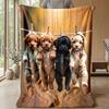 Group of Cartoon Dogs Theme Blanket Lightweight Warm Flannel Blanket Decorative Throw Blanket for Home Decoration