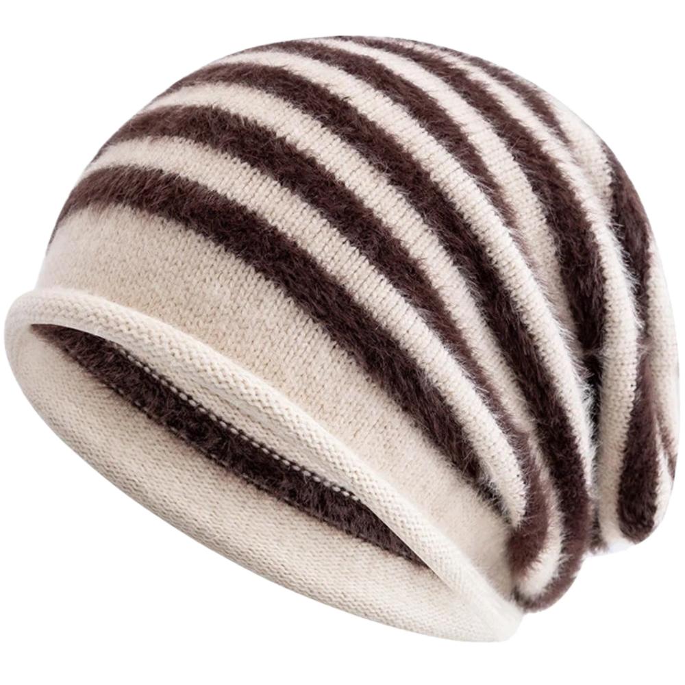 

Hot Sale Fashion Woman Slouchy Beanie Casual Stripe Design Y2K Winter Hats For Female 56cm-60cm
