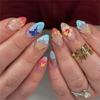 30Pieces Fashionable Acrylic Nail With Handmade Floral Art And Waterproof Coating For Daily Wear Or Parties