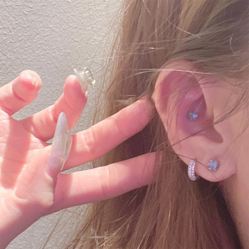 Multi-Color Optional Earrings Niche Simple All-Matching Earrings Moonstone Earrings Can Sleep Without Picking
