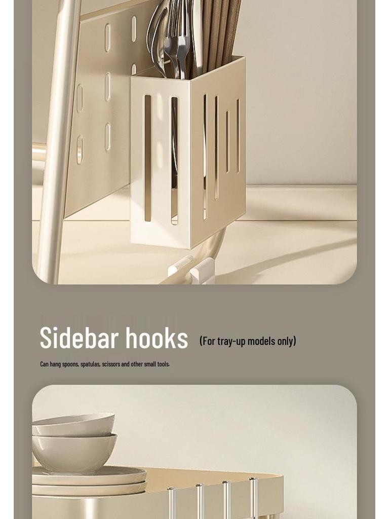 Cremefarbenes Doppelschicht-Küchenregal im Stil für Mikrowelle und Reiskocher