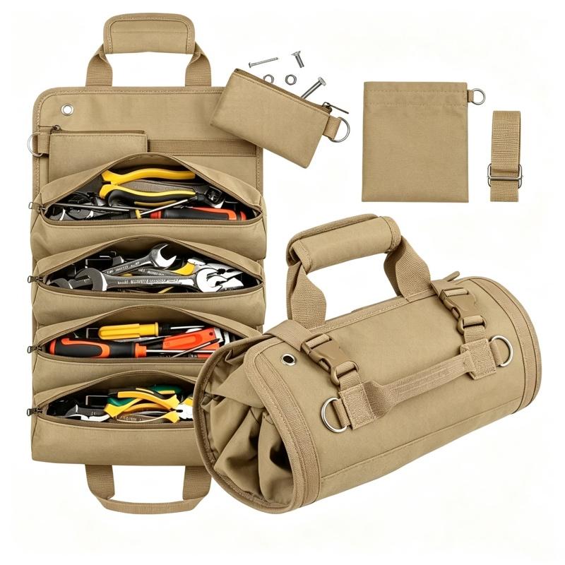 Tool Roll Bag Organizers Electrician Kit Roll-type Easy Carry Storage Hanging Bag Vehicle-mounted Multifunctional Hardware Gift