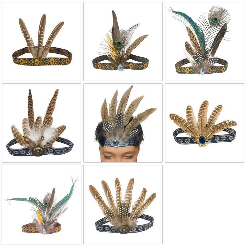 Ethnic Feather Headpiece Handmade Props For Women Men Dancers And Party Enthusiasts Lightweight And Comfortable Headwear