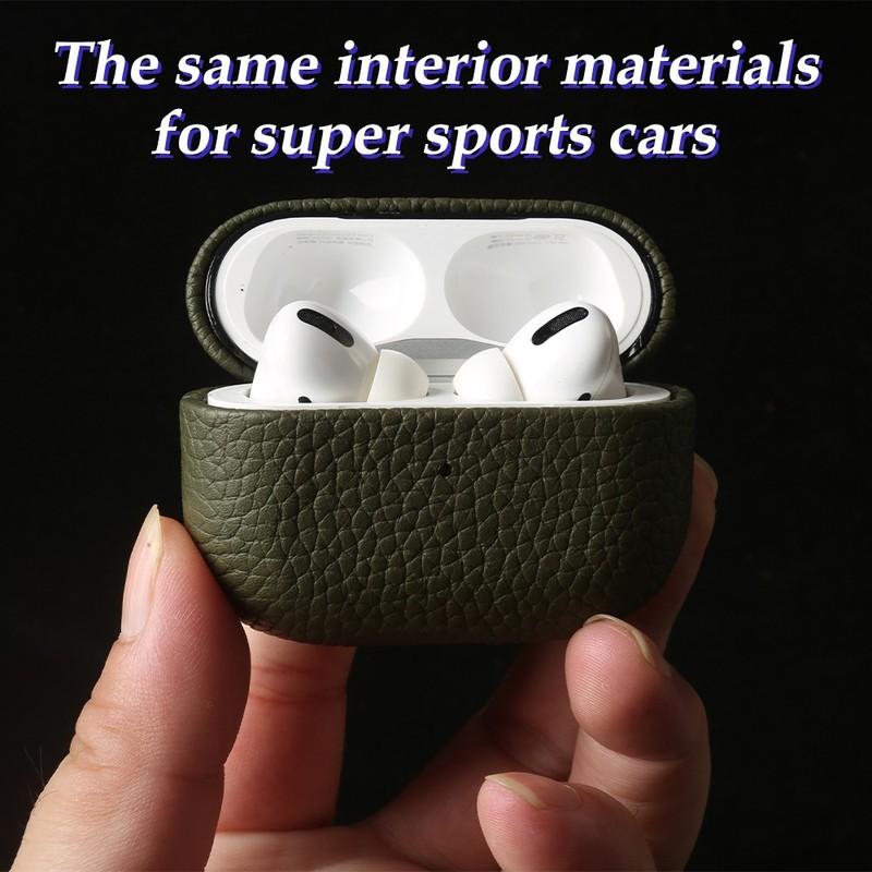 For Airpods Pro Case Genuine Leather Case For Airpods 4/3 /2/ Pro 3 2 1 Protection Box Cases AirPods Case Cowhide Charging Box