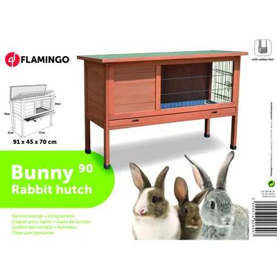 FLAMINGO Bunny 90 Rabbit Hutch, Brown, 91 x 45 x 70 cm