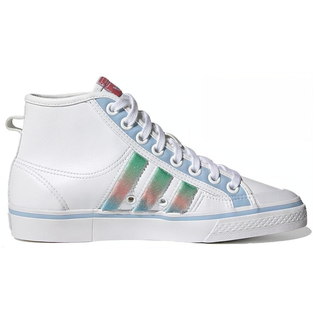 Adidas Originals Nizza Hi Laser Casual High-Top Skate Shoes Women Sneakers White Blue Green GZ2796