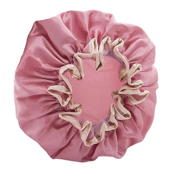 Waterproof Shower Cap Elastic Drawstring Double-Layer Water-Resistant Fabric Hair Protector Hair Care Bath Hat