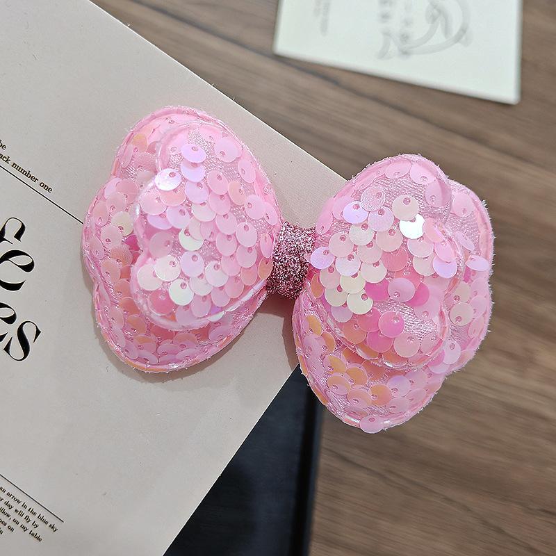 Sequin Bow Hair Clips Sparkly Princess Hair Pins for Flower Girls Wedding Banquet Daily Hair Decor