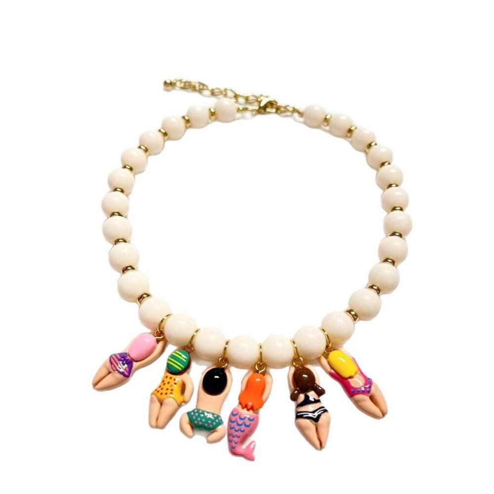Adjustment Neck Chain Imitation Stone Beads Chain Creative Necklace Necklace Accessories
