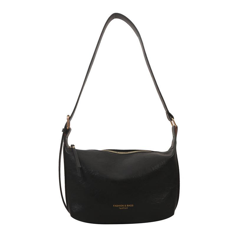 Модная подмышечная сумка Зима 2023 Мягкая ПУ-кожа Стильная уличная повседневная сумка-тоут чёрный