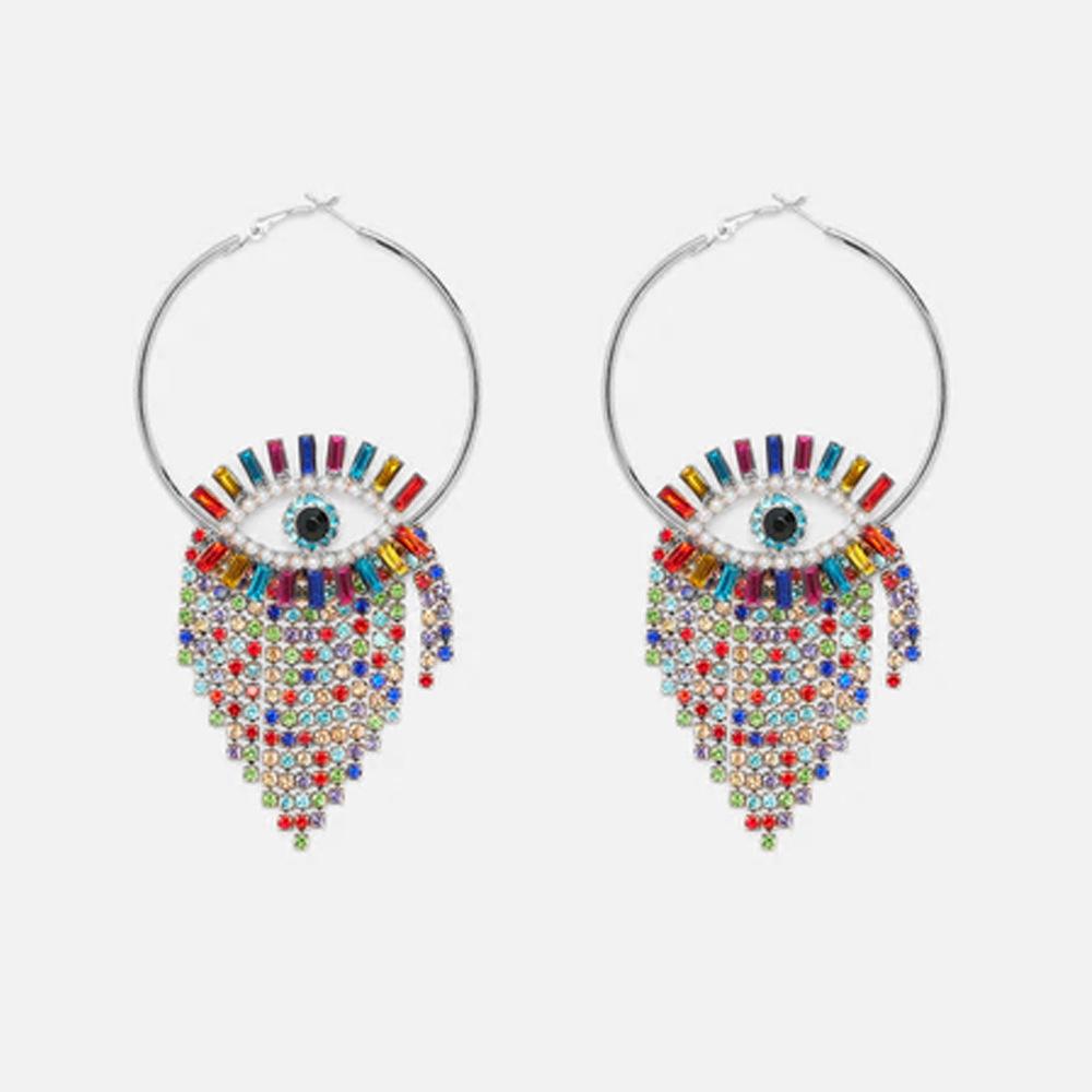 Creative Jewelry Devil S Eye Earrings Personalized Fringed Earrings High-End Earrings Women S Earrings серебряный