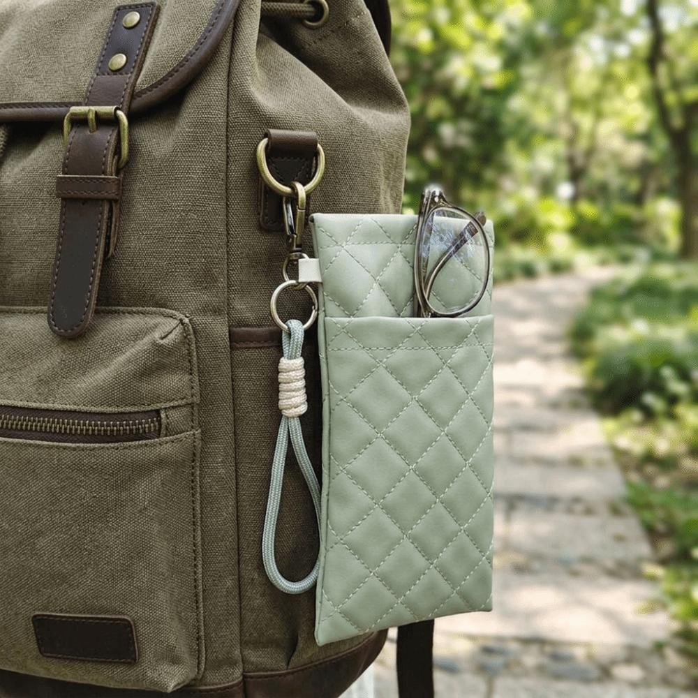 Double-layer Glasses Bag Grid Pattern Sunglasses Case Sunglasses Storage Bag Eyewear Accessories