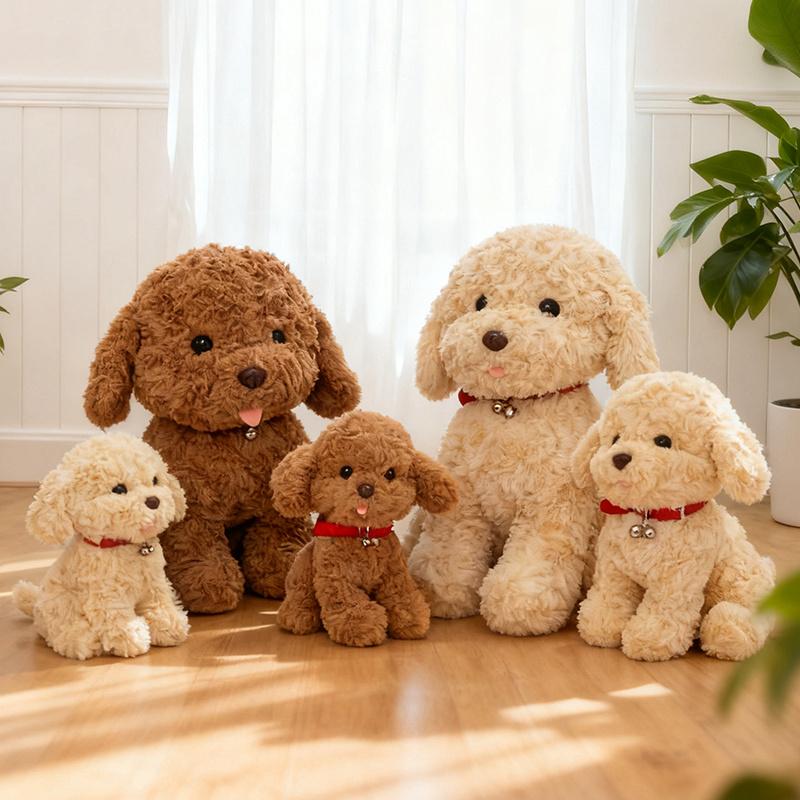253545Cm Bell Teddy Dog Doll Long Plush Puppy Toy Brown Beige Cartoon Cute Animal Tongue Out Plushie Birthday Gift