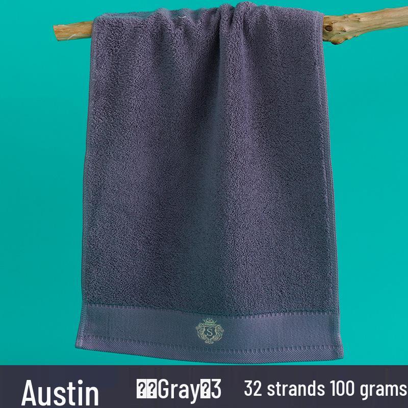 Thick Absorbent Pure Cotton Face Towel with Embroidered Logo for Adults