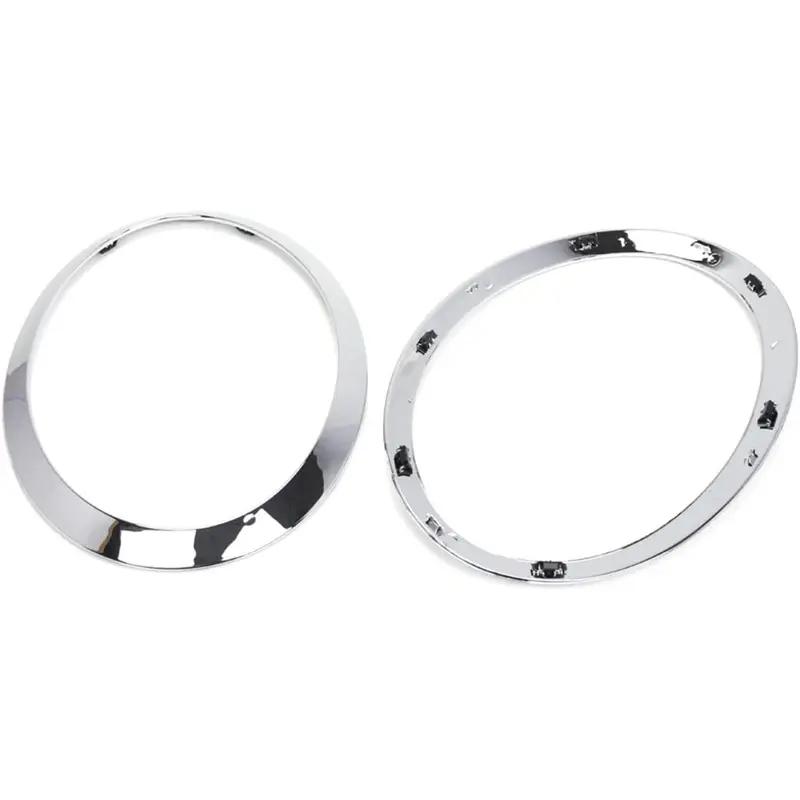 2PC For MINI Cooper F55 F56 F57 2013-2018 Chrome Left Right Front Headlights Frame Headlight Eyebrow Ring Cover Trim Replacement серебряный