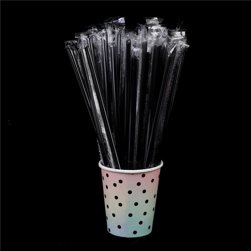 100Pc Clear Individually Wrapped Drinking Pp Straws Drinks Straws Party Supplies
