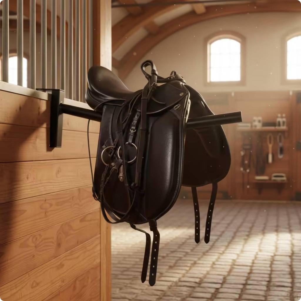PVC-Coated Wall Mounted Saddle Rack Rust-Resistant Easy To