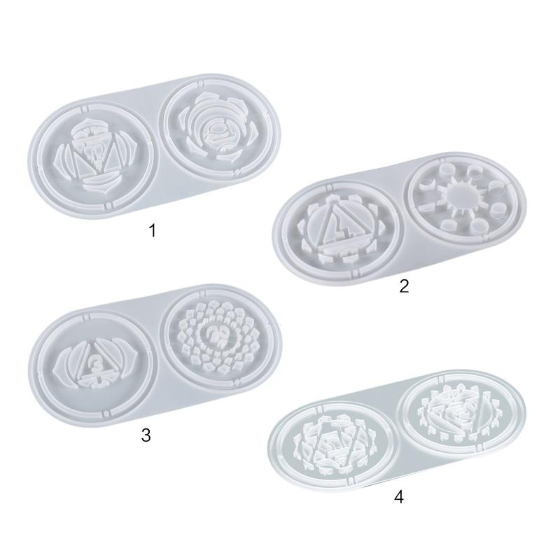 Diy Crystal Drop Glue Mold Seven Chakra Pendant Ornament Coaster Dual-purpose Mold Storage Tray Silicone Mold