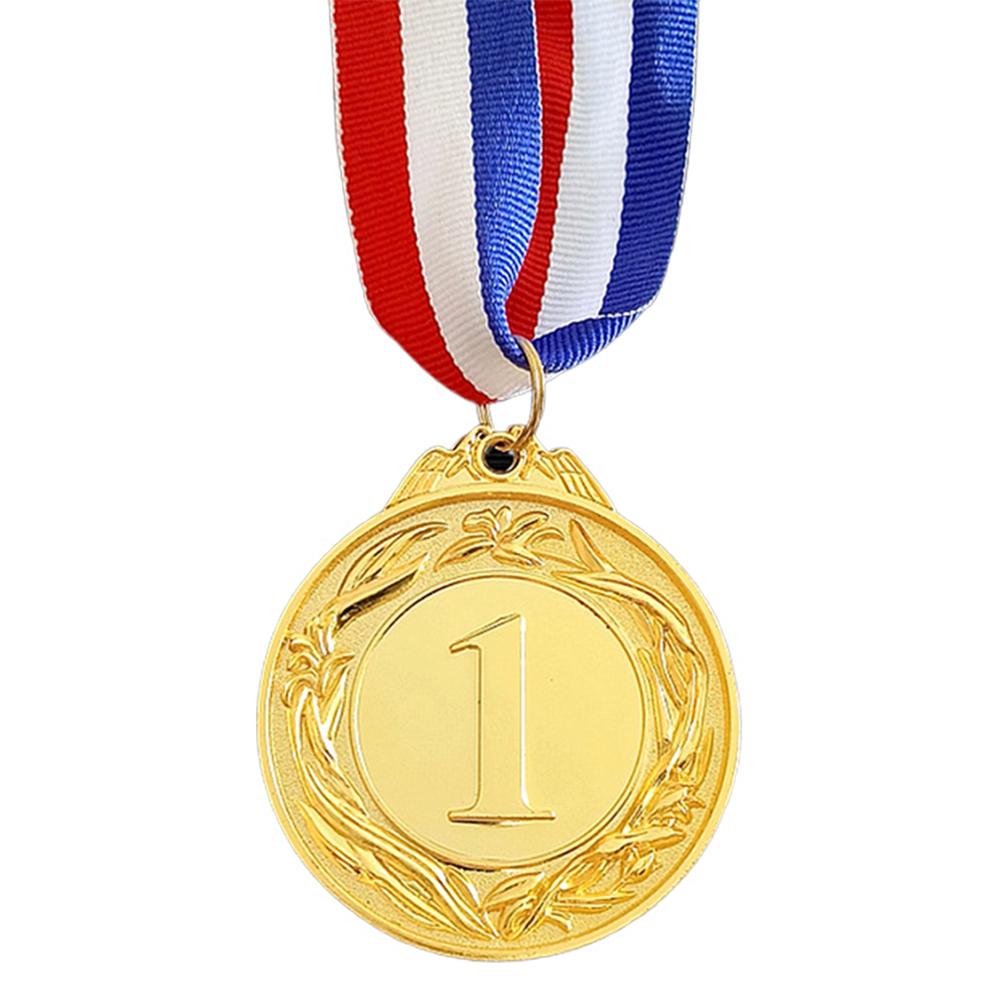 5cm Gold/Silver/Bronze Medal Sports Rewards with Neck Ribbon Students Rewards Metal Winner Medals for Talent Show Party Race