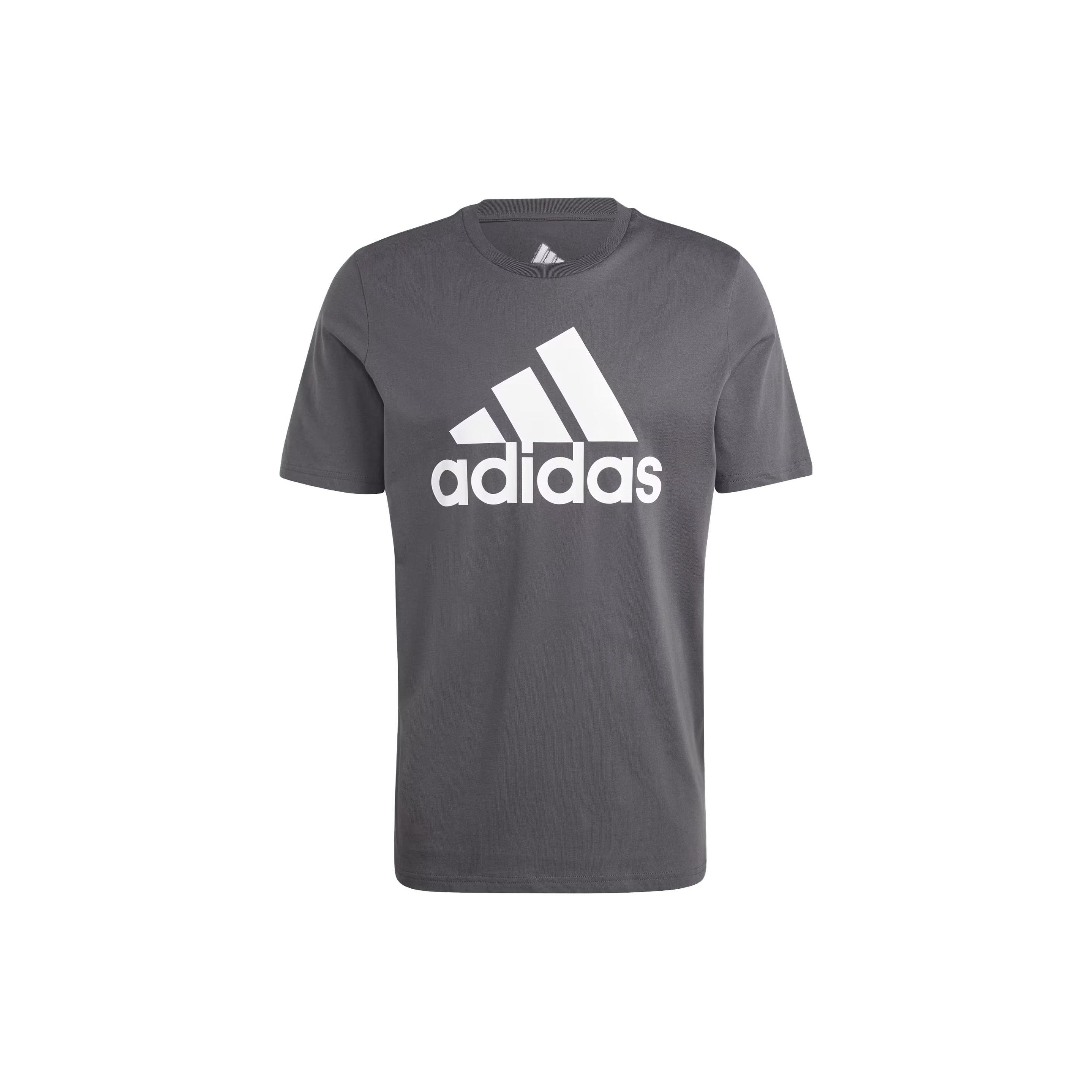 

Adidas Essentials Single Jersey Big Logo Tee Men Tops Gray IQ4742 S