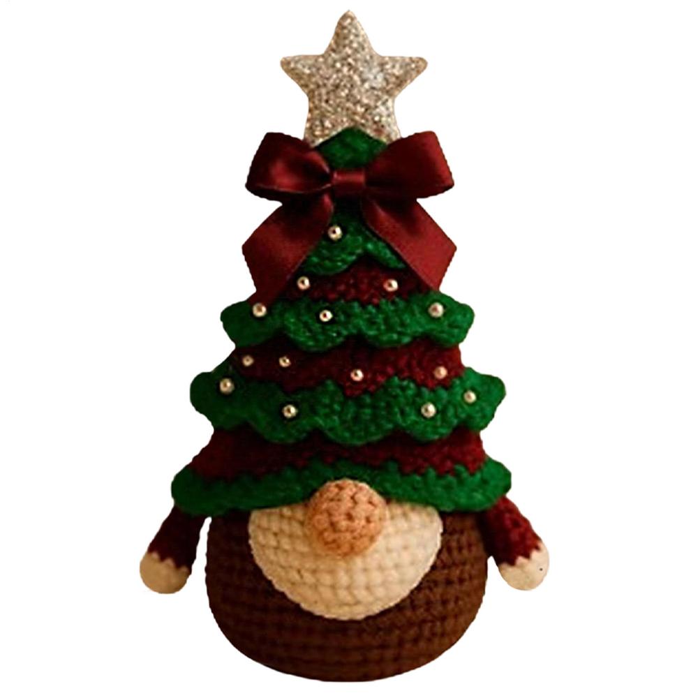 Cute Crochet Kit Handmade Crochet Christmas Tree Gnome Kit Easy Yarn Supplies Set For Holiday Crafting At Home Adults Teens Kids