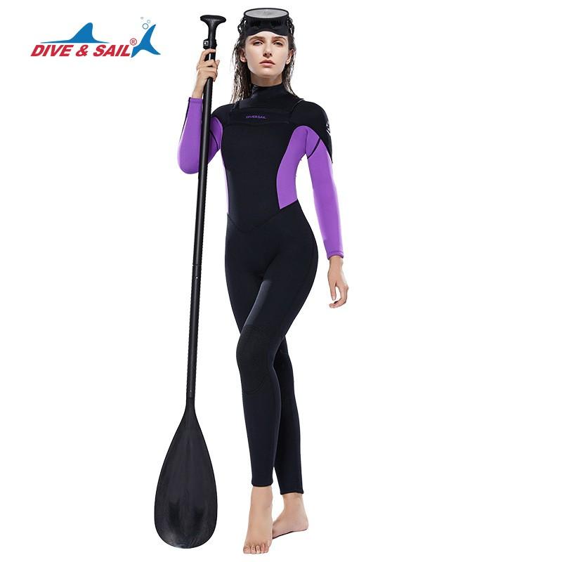 Diving Suit 3/2MM Front Horizontal Zipper One-piece Long-sleeved Warm Snorkeling Swimming Surfsuit