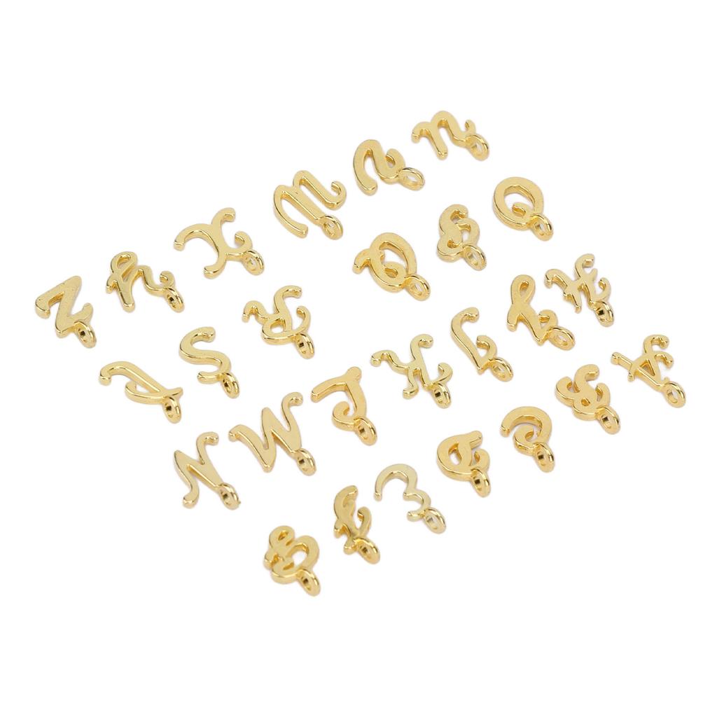 260pcs English Letter Pendant Alloy Jewelry DIY Alphabetic Pendant Accessory Set for Dreadlocks