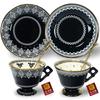 Gothic lace pair cup saucer with spoon set Girlish luxury decoration [Type 1]